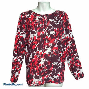 J Crew red/purple blouse size small tie front